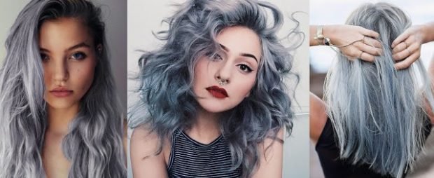 тренд цвета волос 2019 2020: серо-голубые