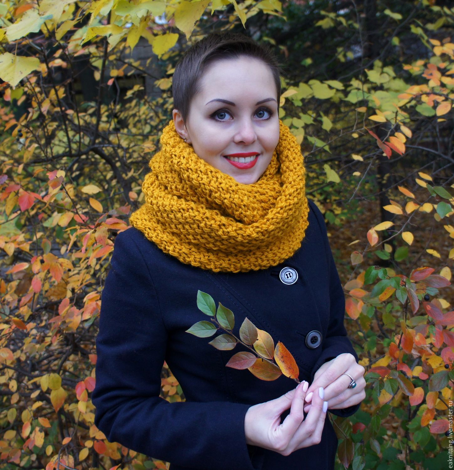 Осенний шарф. Шарф-снуд. Красивый осенний шарф. Снуды на осень.