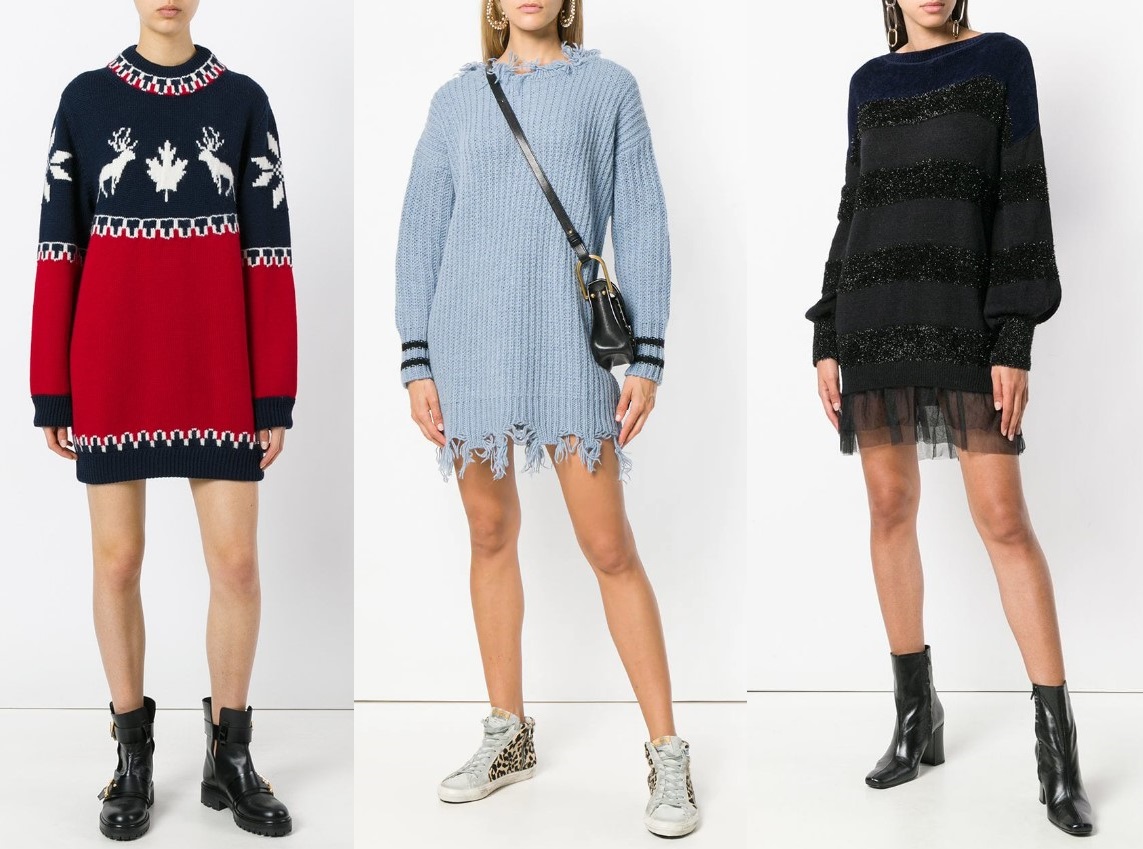 Модные вязаные и трикотажные платья на осень-зиму 2019 фото