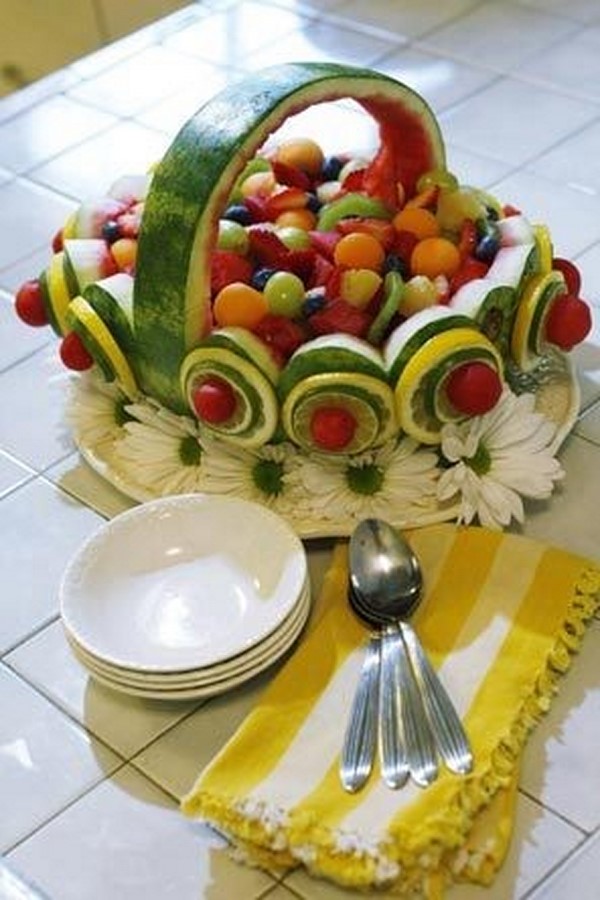 Как нарезать фрукты? Фруктовая тарелка, корзина или букет из фруктов, канапе из фруктов на шпажках