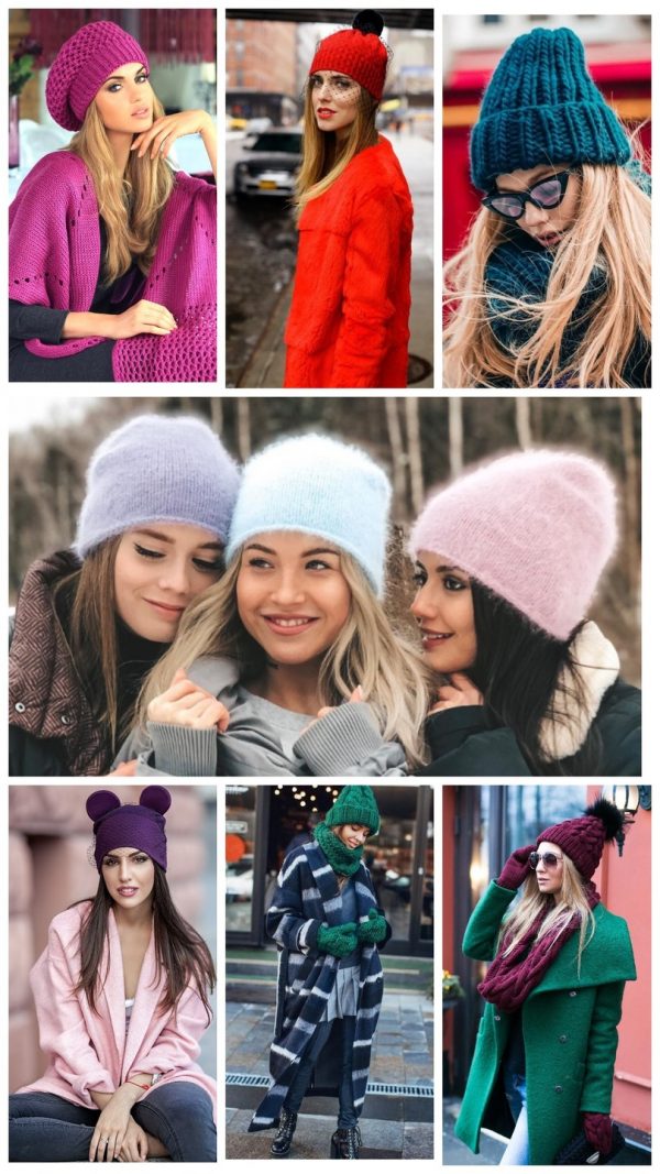 Коллаж: модные шапки 2019–2020