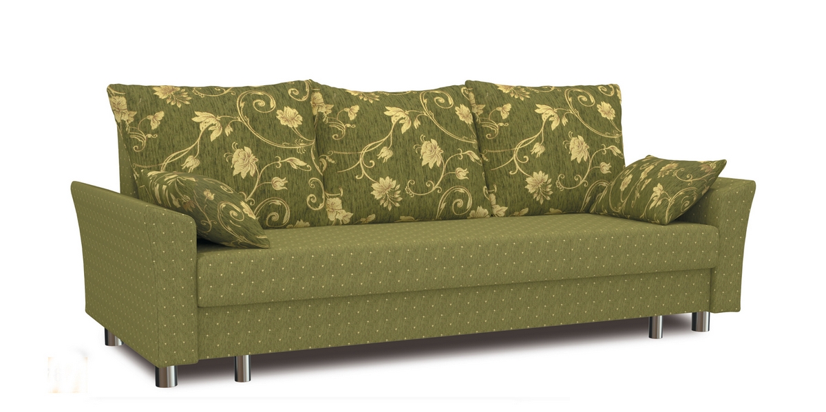 Зеленый диван из шенилла