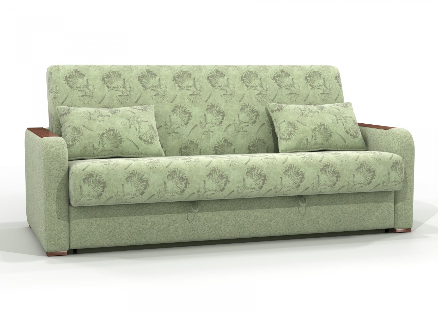 Зеленый диван с обивкой из флока