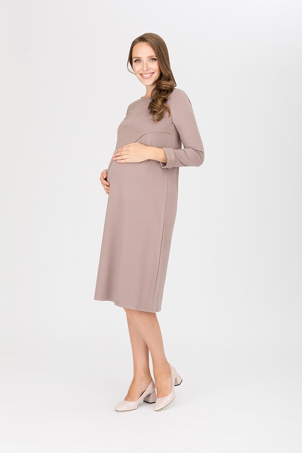 Бежевое платье для беременных
