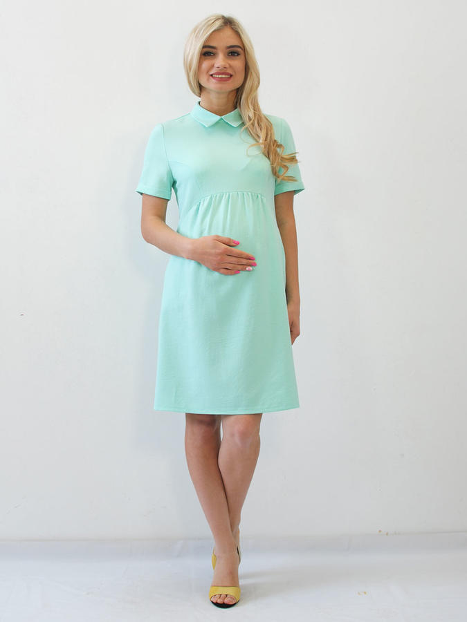 Мятное платье для беременных