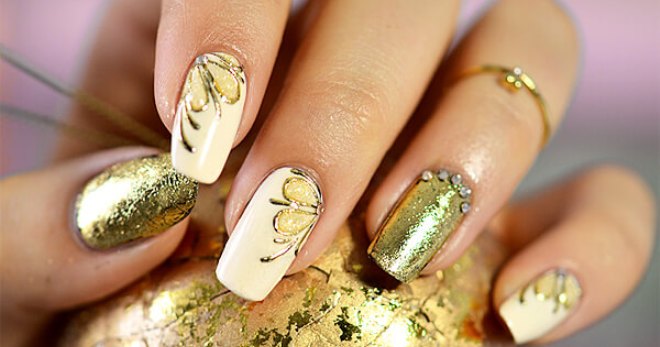Золотистый маникюр – модный дизайн ногтей для девушек и женщин