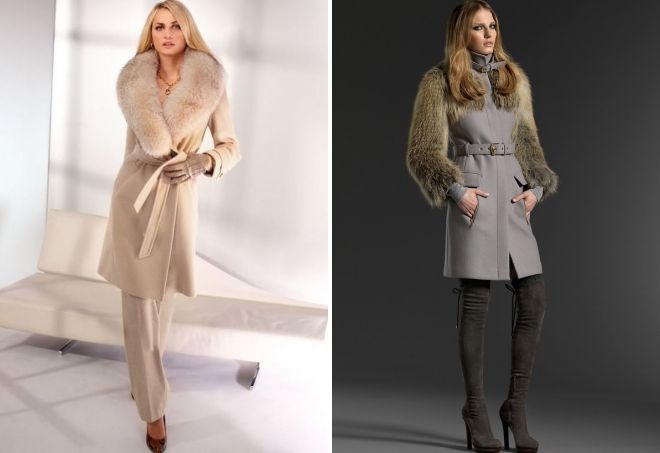 женское зимнее пальто с мехом